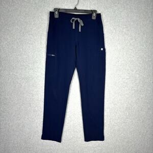 Figs Scrubs Pants Womens XS Navy Blue Technical Collection Yola High Waist‎ Zip